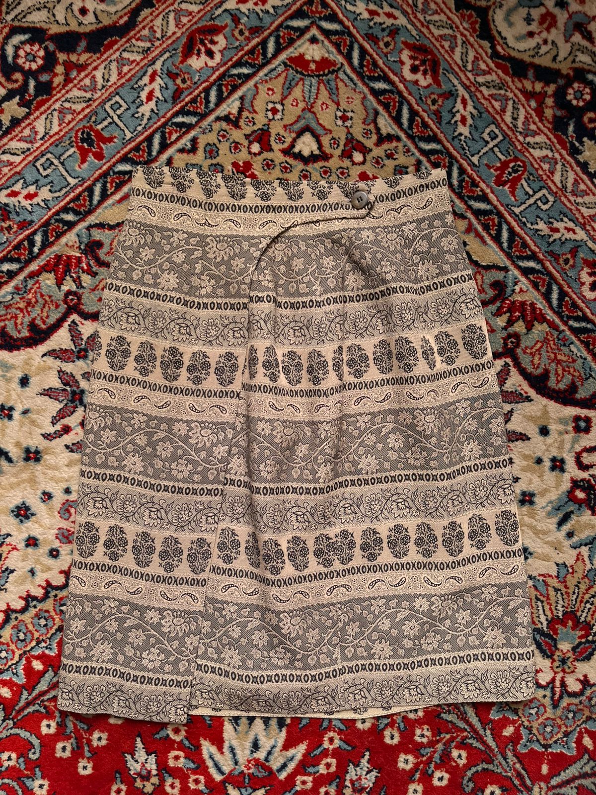 Vintage Chronical Floral Tapestry Skirt - 25