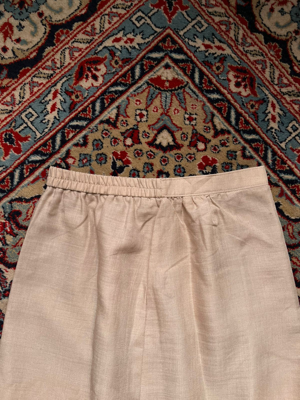 SELENNA JUNIOR Beige Linen Blend Embroidered Hem Skirt  - 24