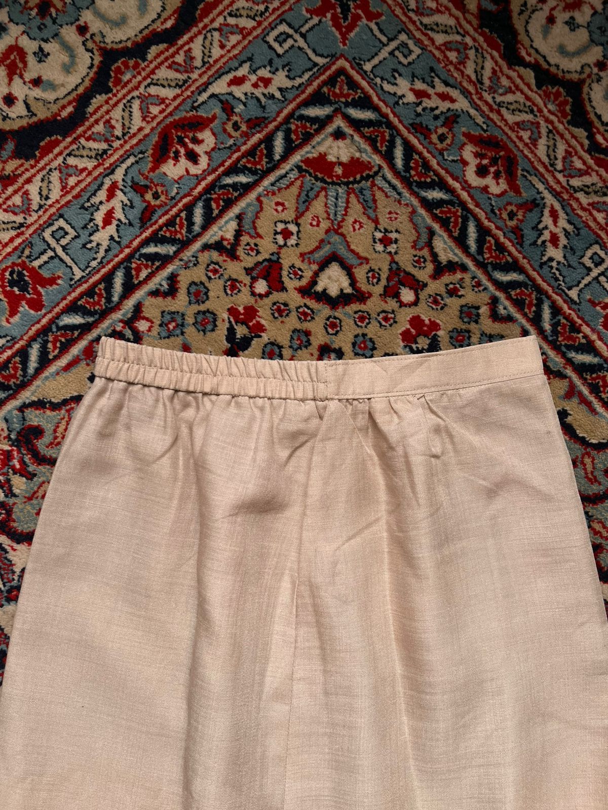 SELENNA JUNIOR Beige Linen Blend Embroidered Hem Skirt  - 24