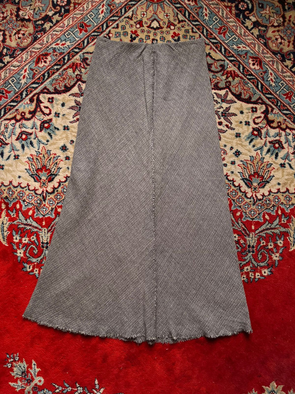 Vintage Gray Textured Tweed Skirt  - 26