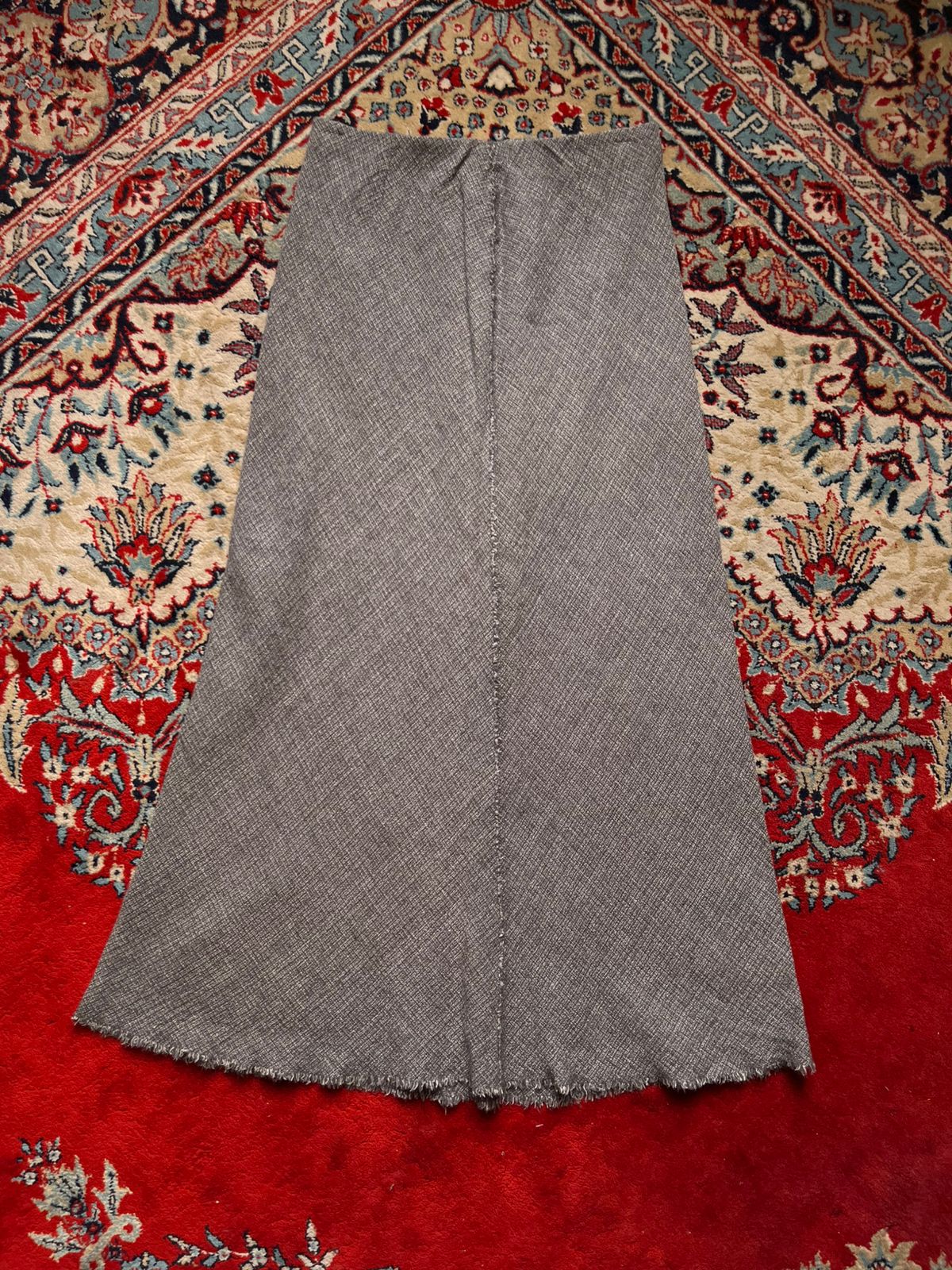 Vintage Gray Textured Tweed Skirt  - 26