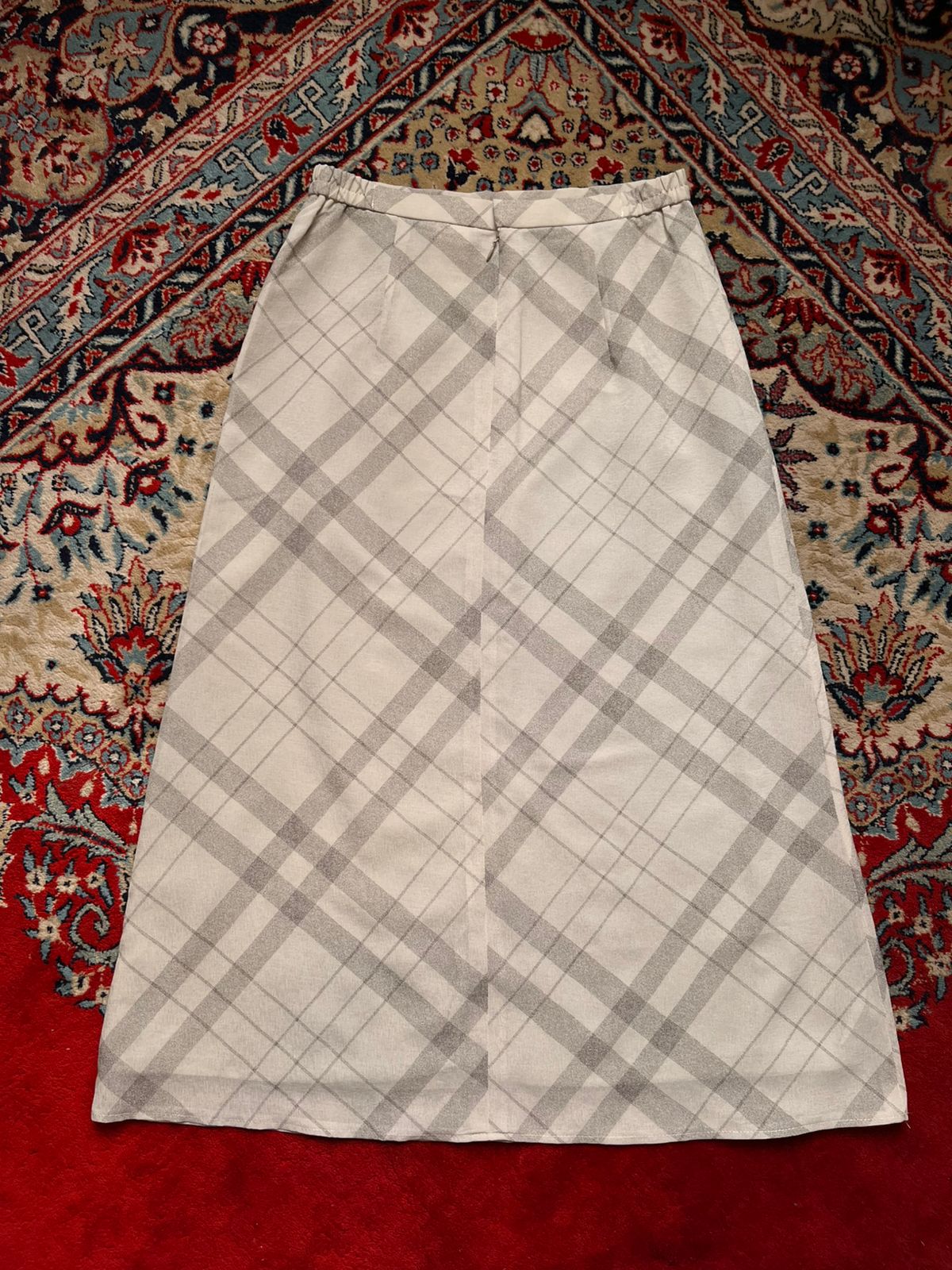 Vintage ANVOCHEPI FASHION Gray Plaid Check Skirt - 26