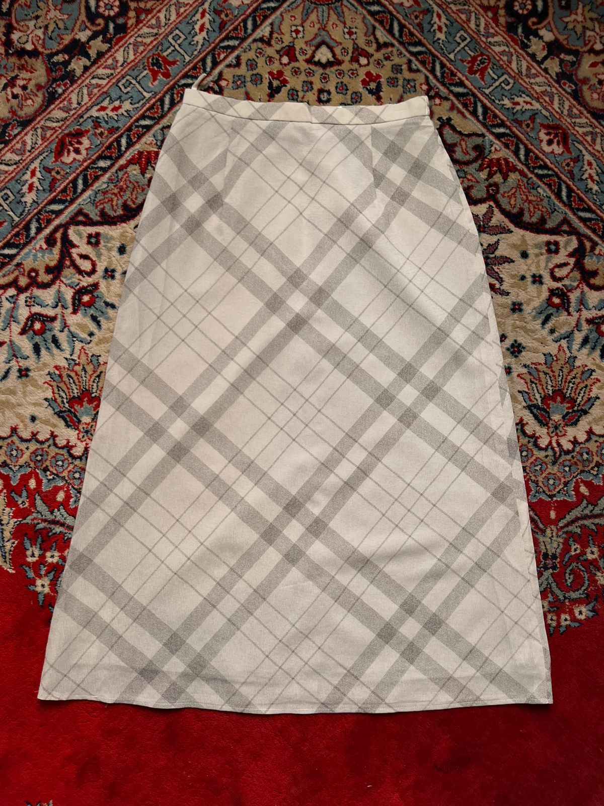 Vintage ANVOCHEPI FASHION Gray Plaid Check Skirt - 26