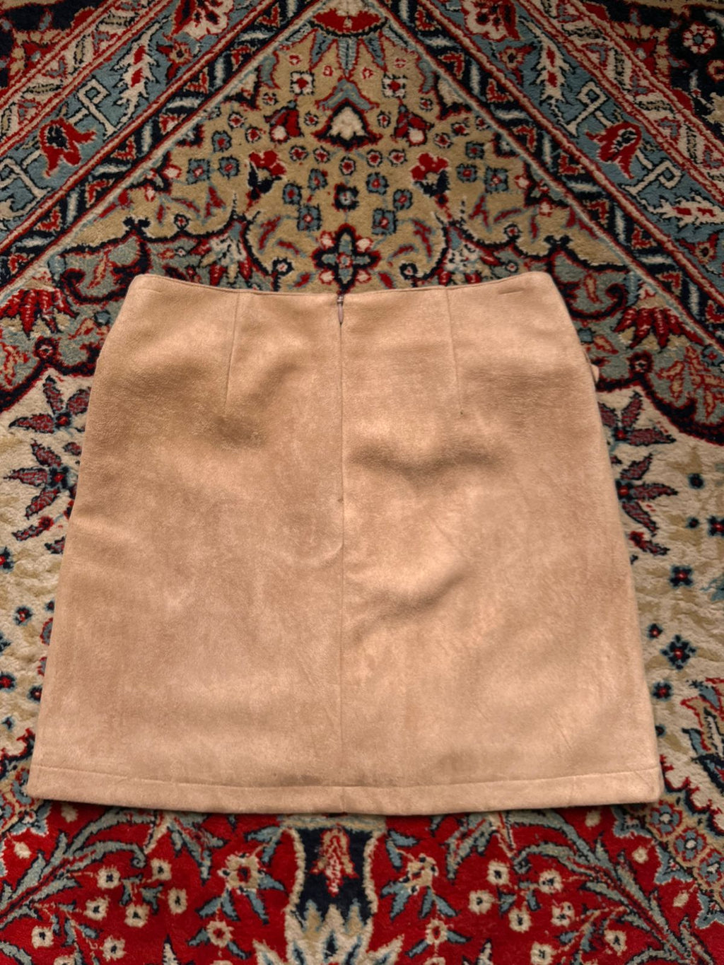 Maniere De Voir Tan Faux Suede Lace Up Mini Skirt - 24