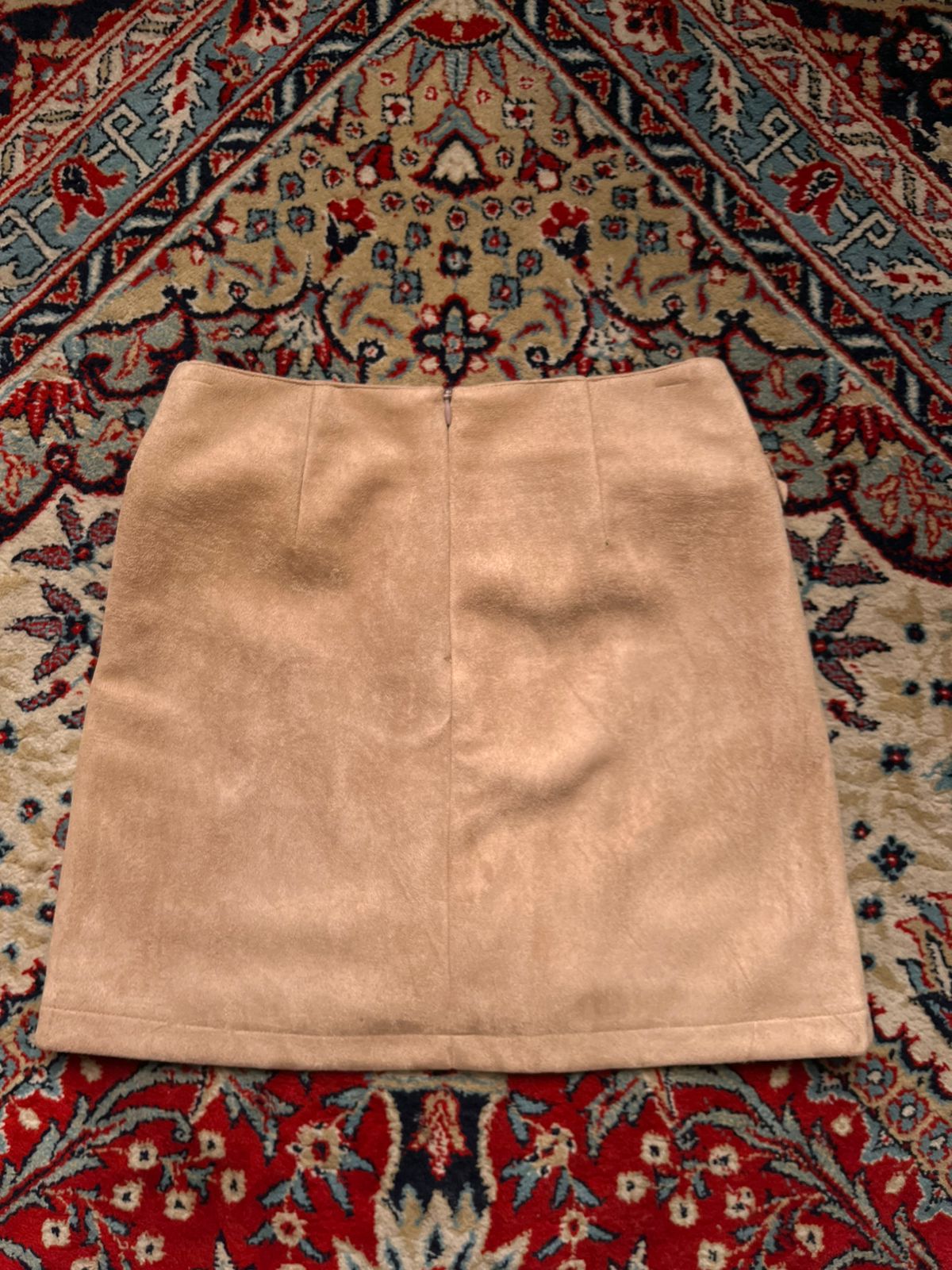 Maniere De Voir Tan Faux Suede Lace Up Mini Skirt - 24