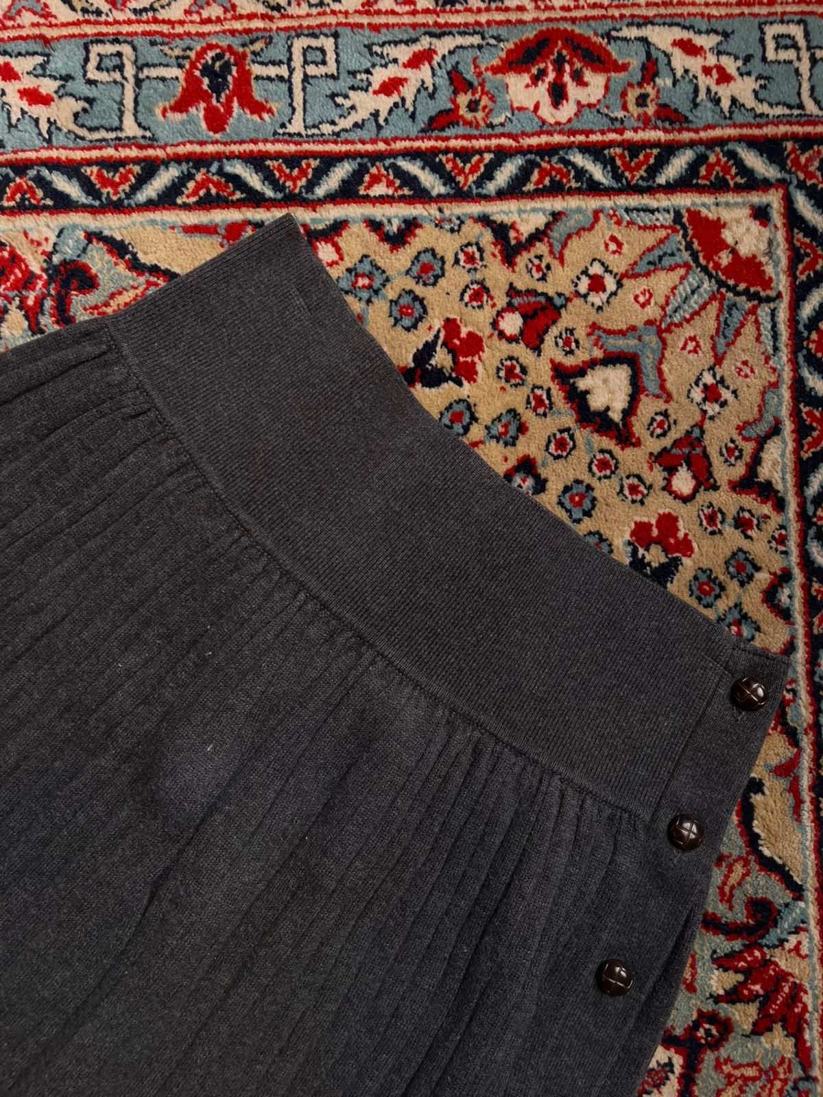 FatFace Grey Cotton Ribbed Knit  Skirt - 26