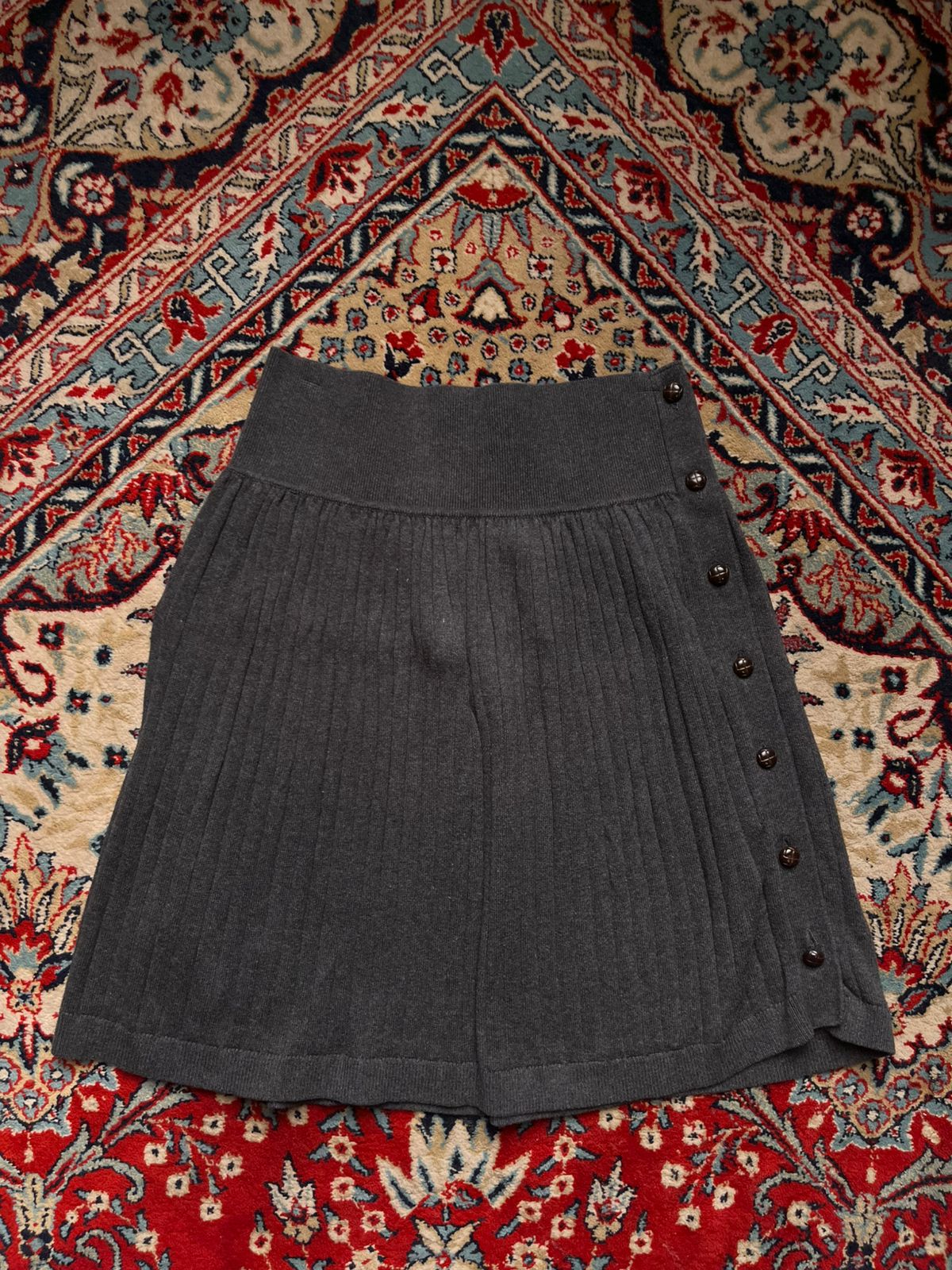 FatFace Grey Cotton Ribbed Knit  Skirt - 26
