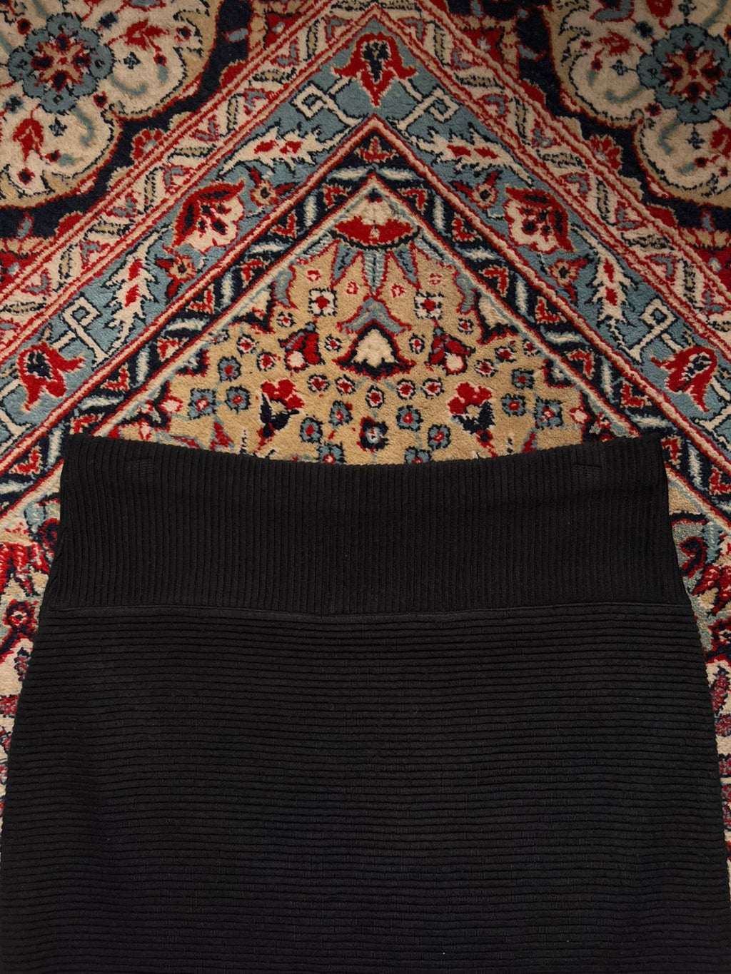 Marks & Spencer Black Textured Ottoman Ribbed Knit Skirt - 30