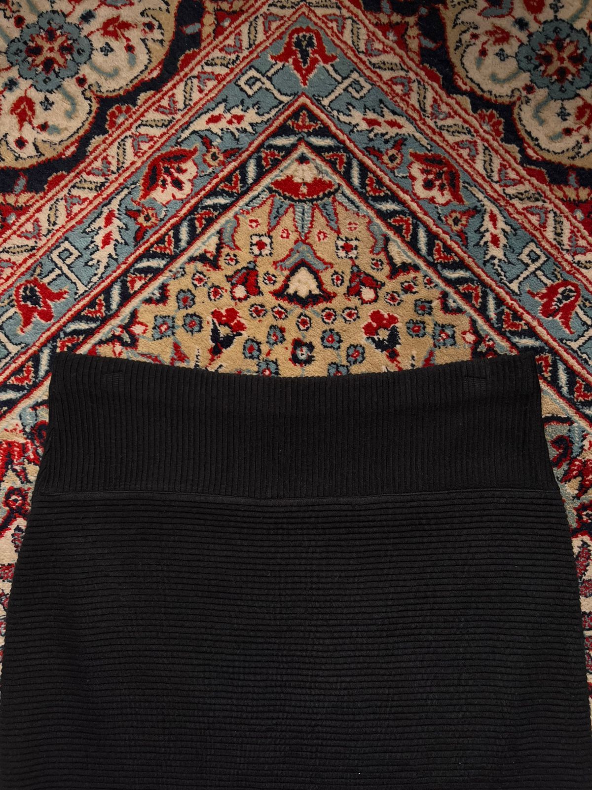 Marks & Spencer Black Textured Ottoman Ribbed Knit Skirt - 30