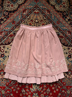 Axes Femme Pink Embroidered Gingham Layered Kawaii Lolita Skirt - 24