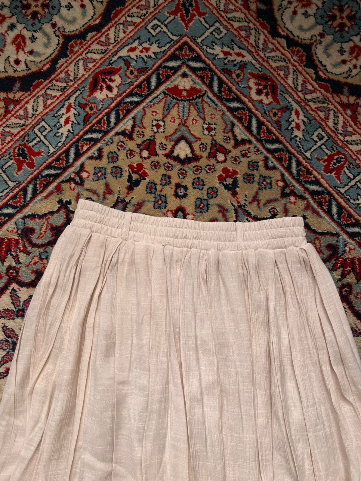 Vintage IKKA Cream Pleated Rayon Blend Maxi Skirt - 24