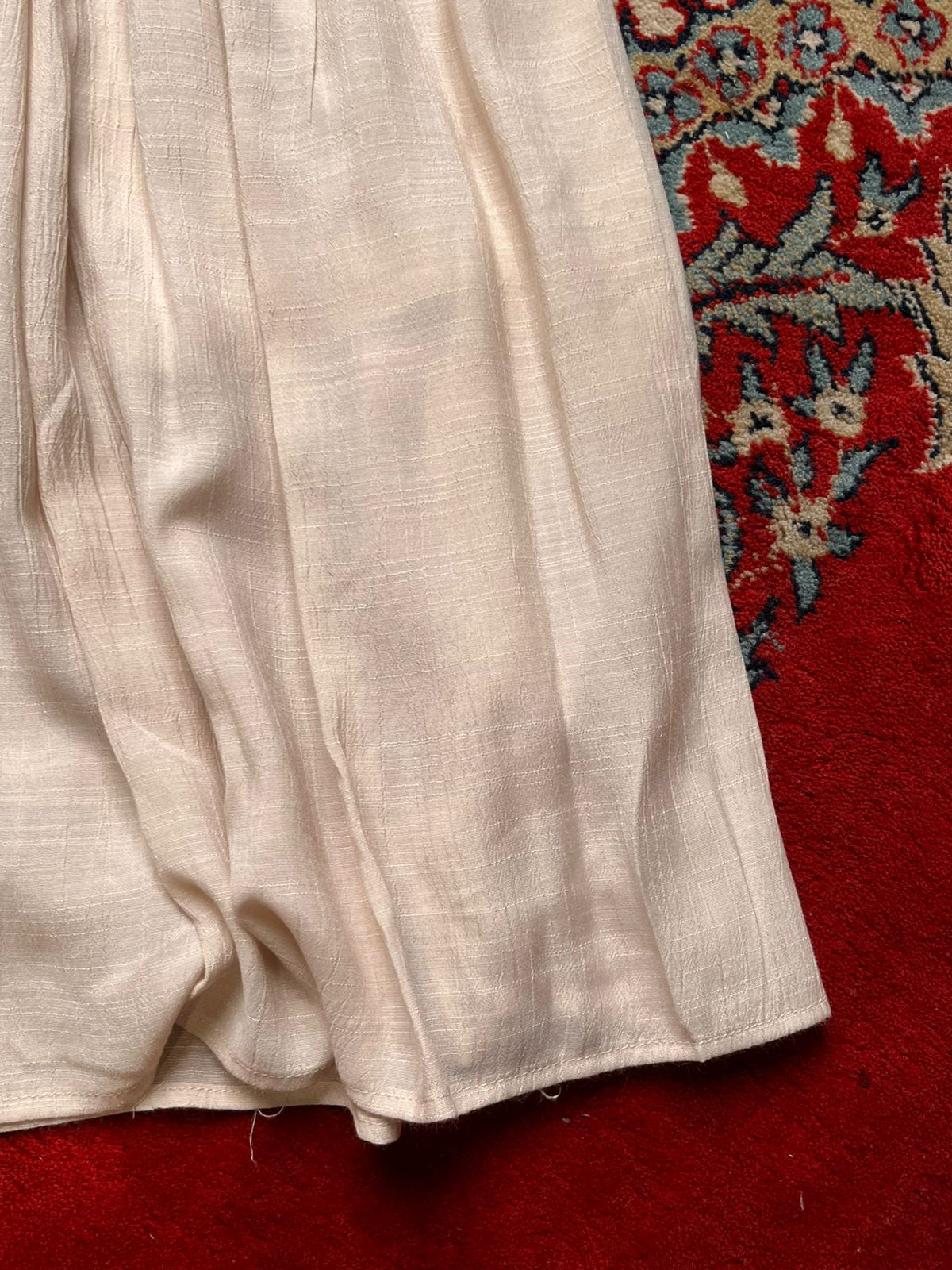 Vintage IKKA Cream Pleated Rayon Blend Maxi Skirt - 24