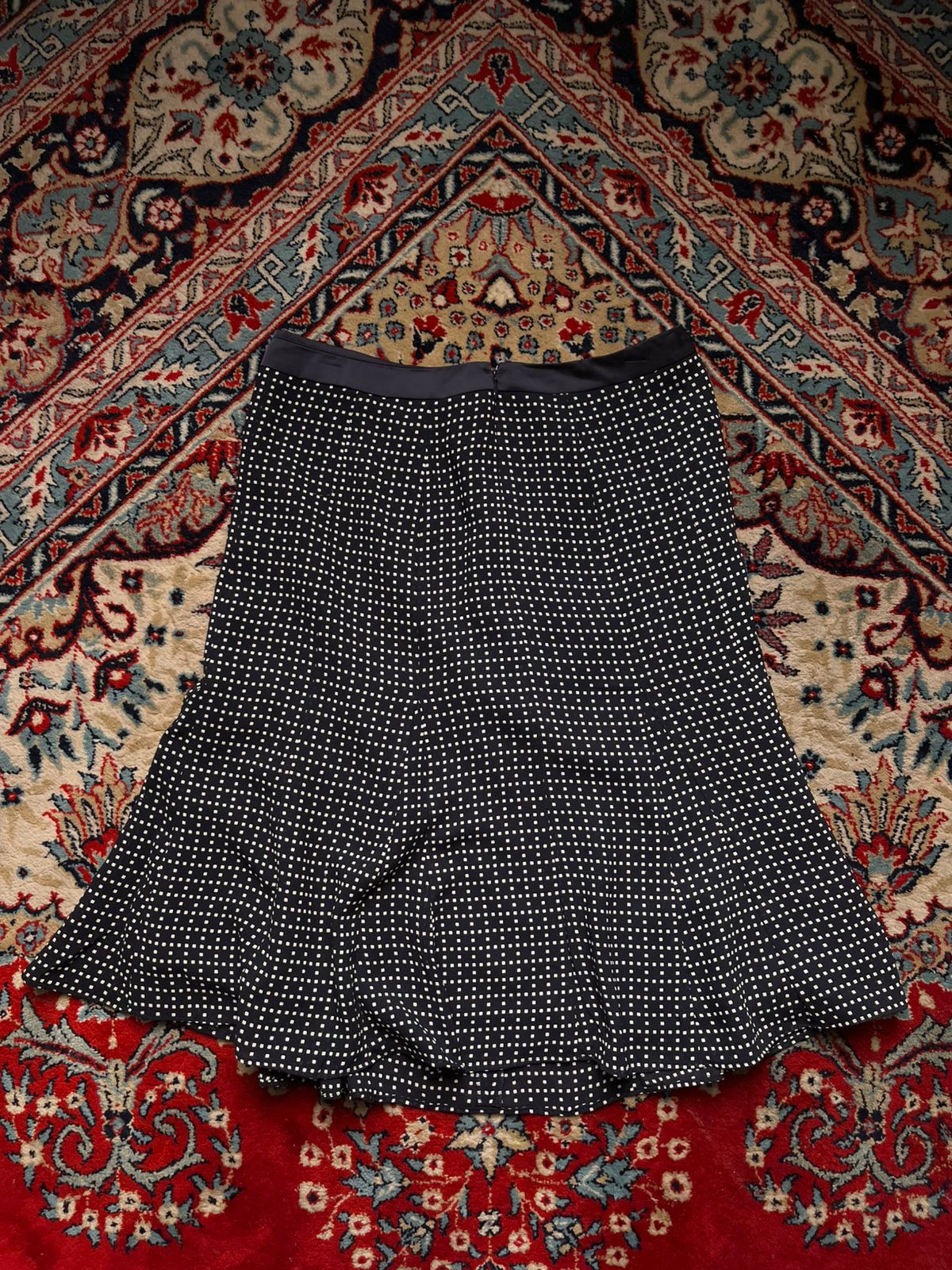 Aylesbury Navy Blue Polka Dot Skirt - 28