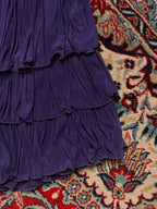 Vintage Purple Tiered Ruffle Mini Skirt - 24