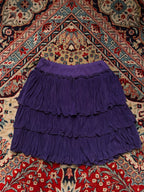 Vintage Purple Tiered Ruffle Mini Skirt - 24