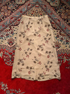 Vintage Cream Floral Print Maxi Skirt - 28