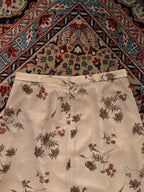 Vintage Cream Floral Print Maxi Skirt - 28