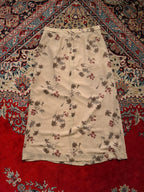 Vintage Cream Floral Print Maxi Skirt - 28