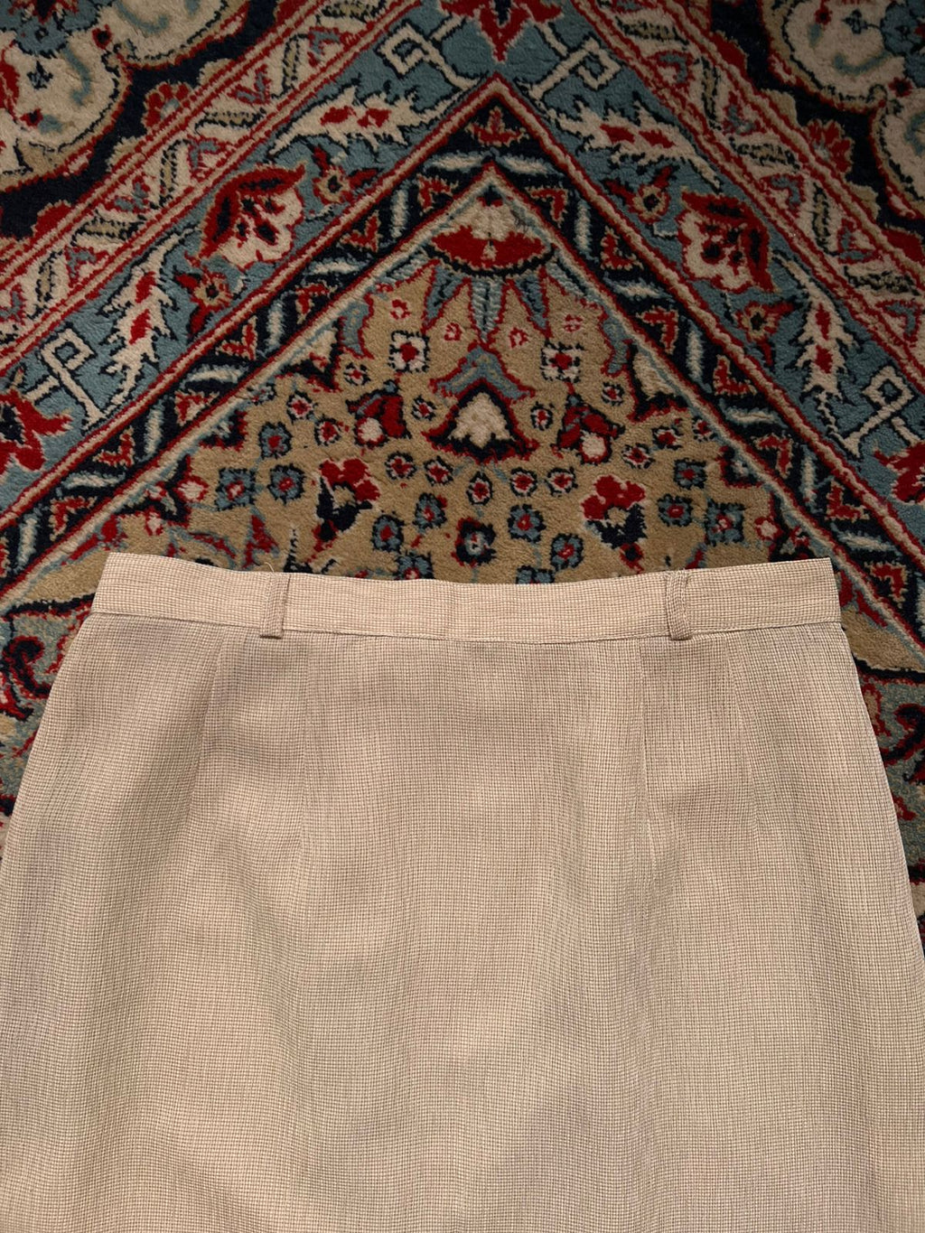 Vintage Beige Textured Skirt - 26