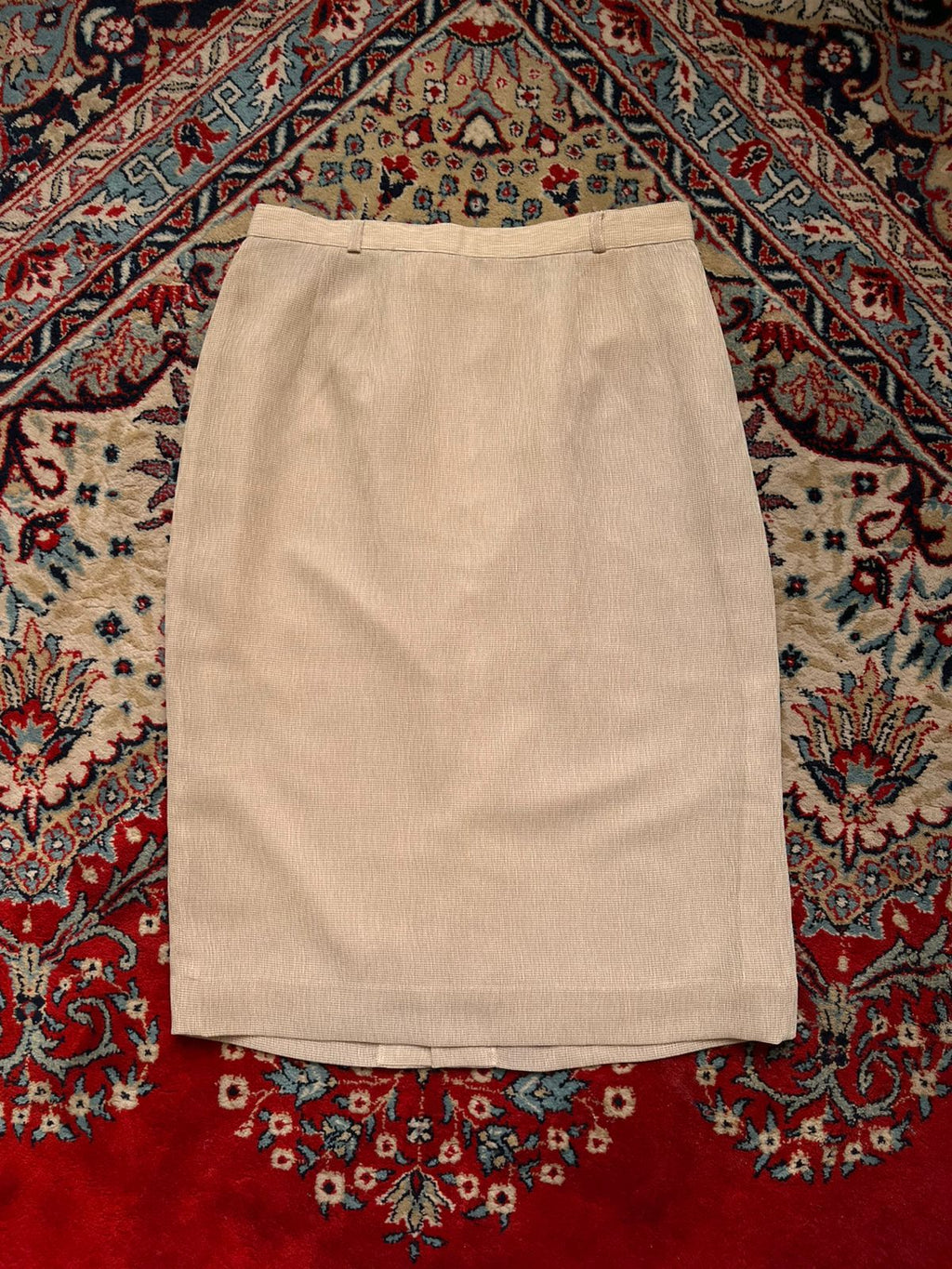 Vintage Beige Textured Skirt - 26