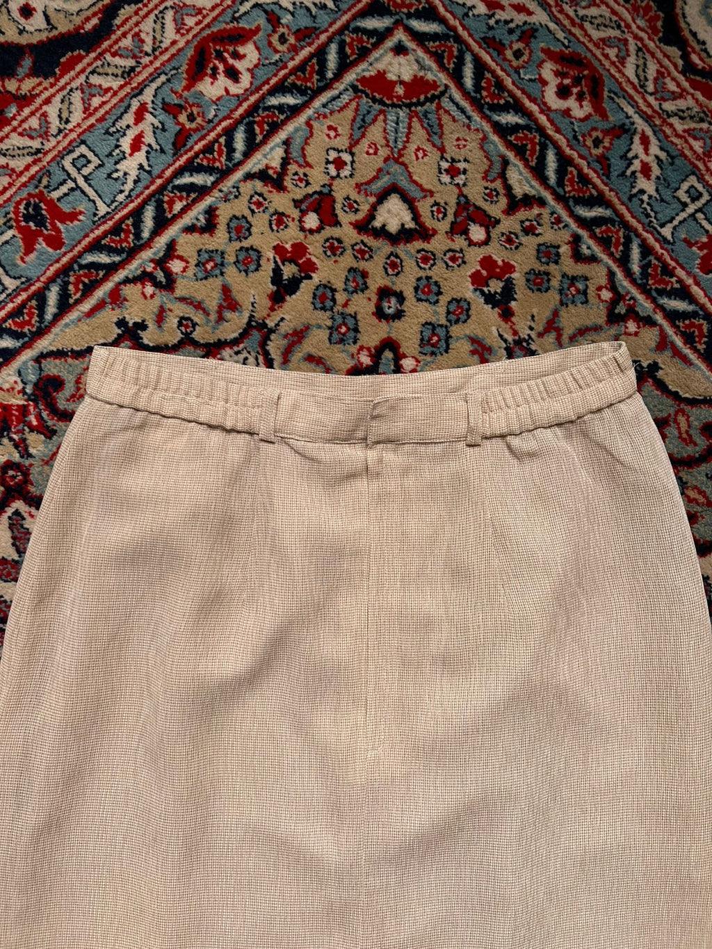 Vintage Beige Textured Skirt - 26