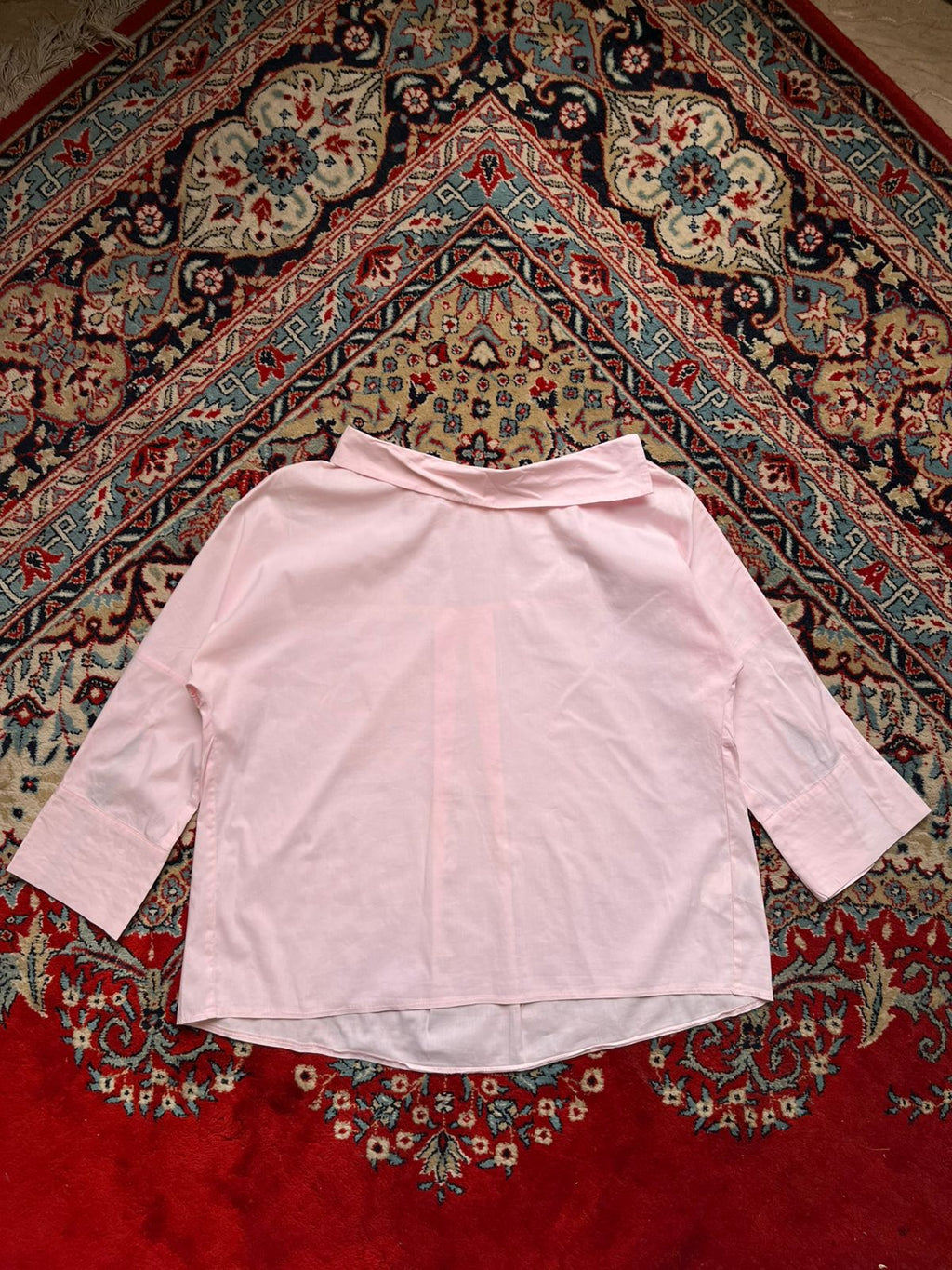 MOHITO Womens Inverted Oversized Pink Blouse Shirt - L