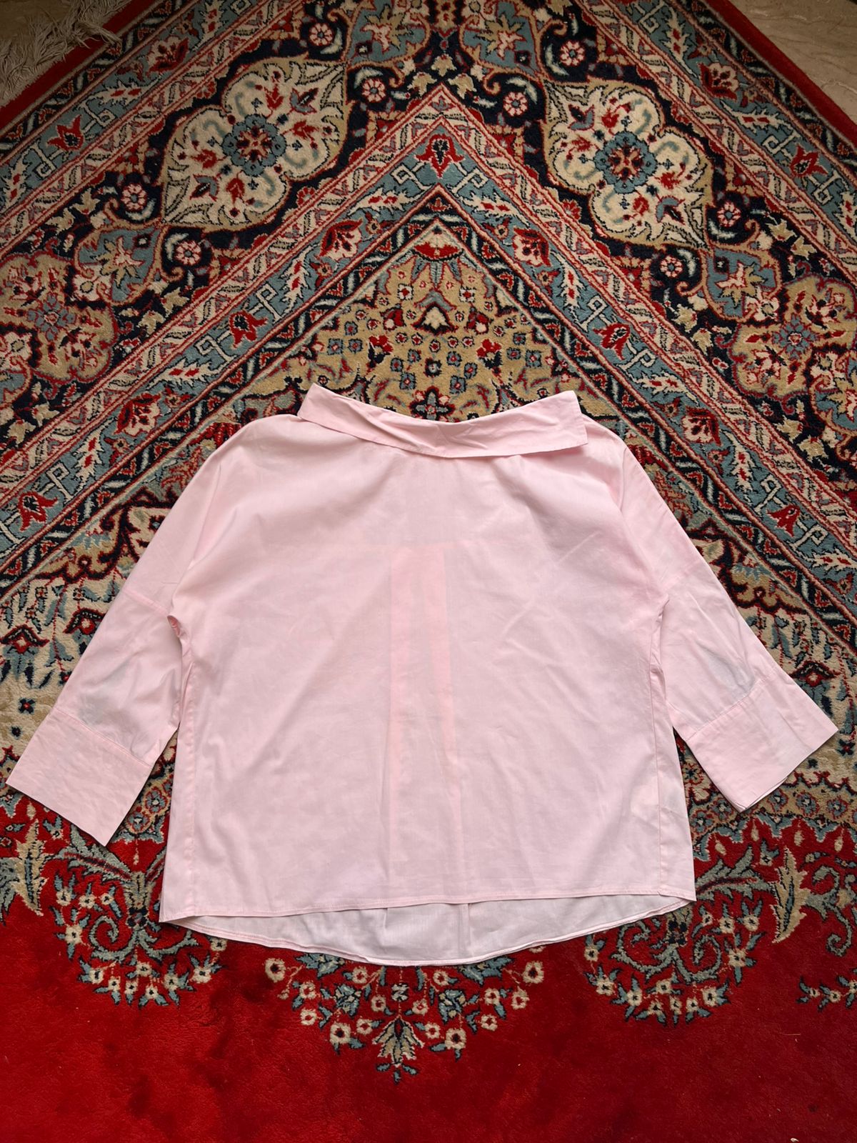 MOHITO Womens Inverted Oversized Pink Blouse Shirt - L