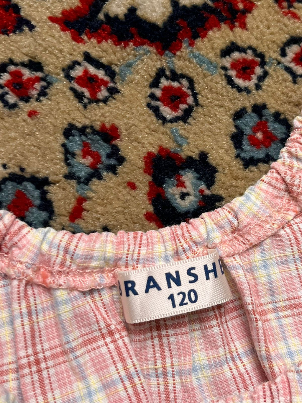 Branshes Girls Pink Plaid Sleeveless Shirt - S