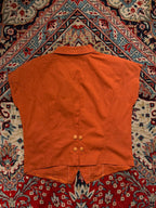 SIX-GAM Rust Orange Cotton Button Up Shirt - L