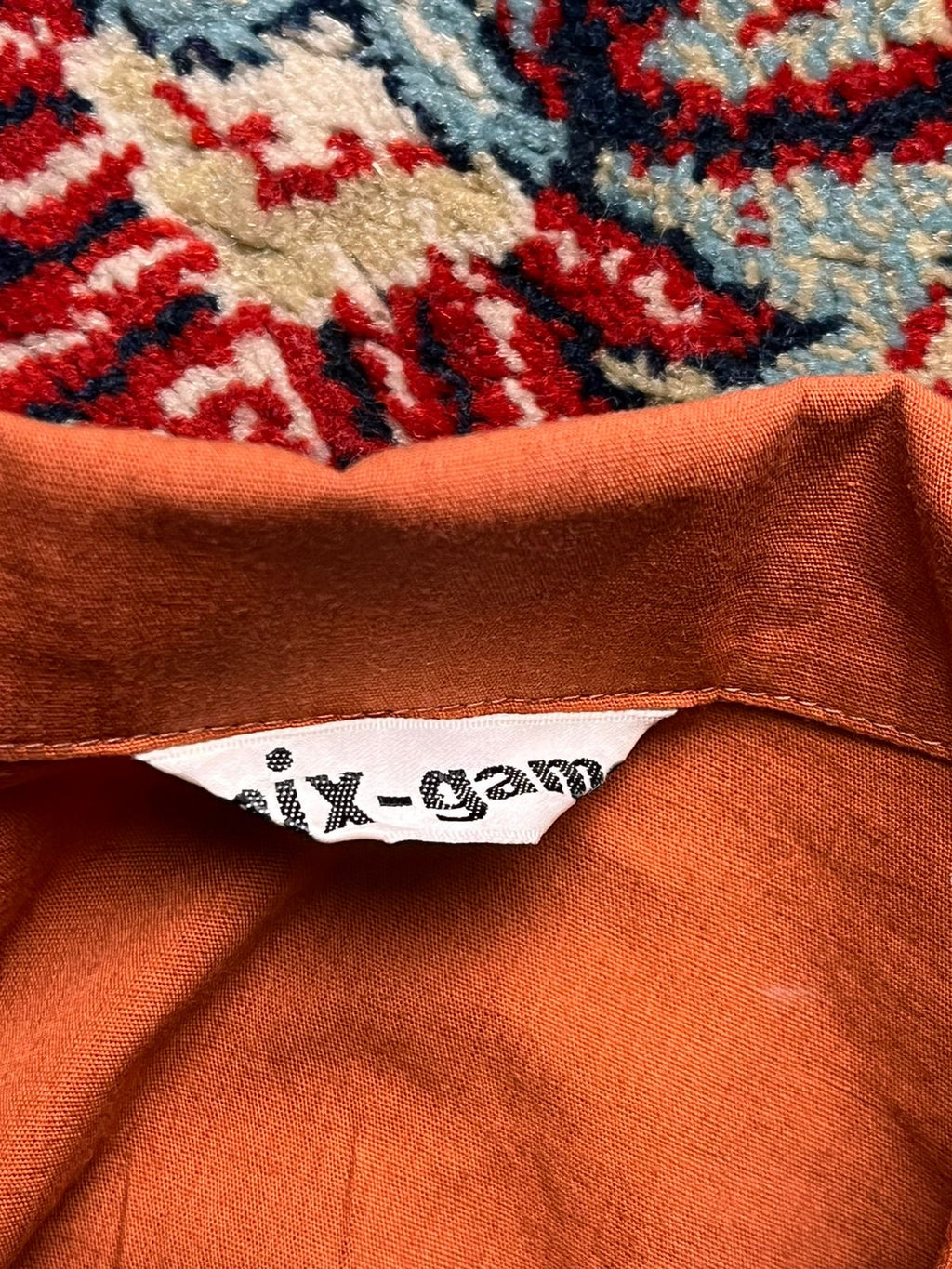SIX-GAM Rust Orange Cotton Button Up Shirt - L