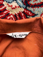 SIX-GAM Rust Orange Cotton Button Up Shirt - L