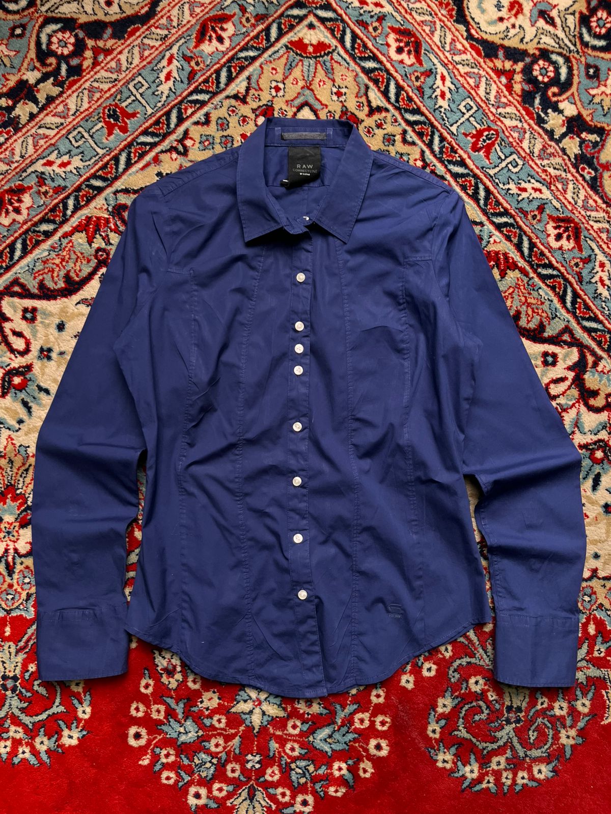 G-STAR RAW CORRECTLINE Navy Blue Super Slim Fit Button Up Shirt - M