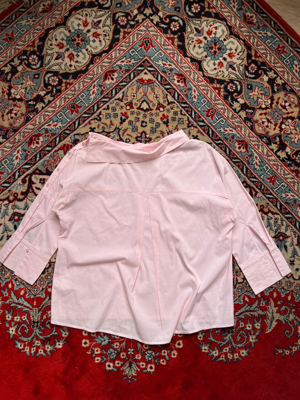 MOHITO Womens Inverted Oversized Pink Blouse Shirt - L