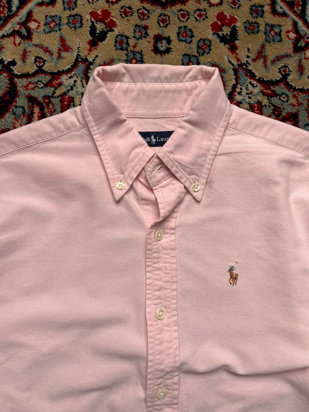 Polo Ralph Lauren Women Pink Oxford Button Down Shirt - L