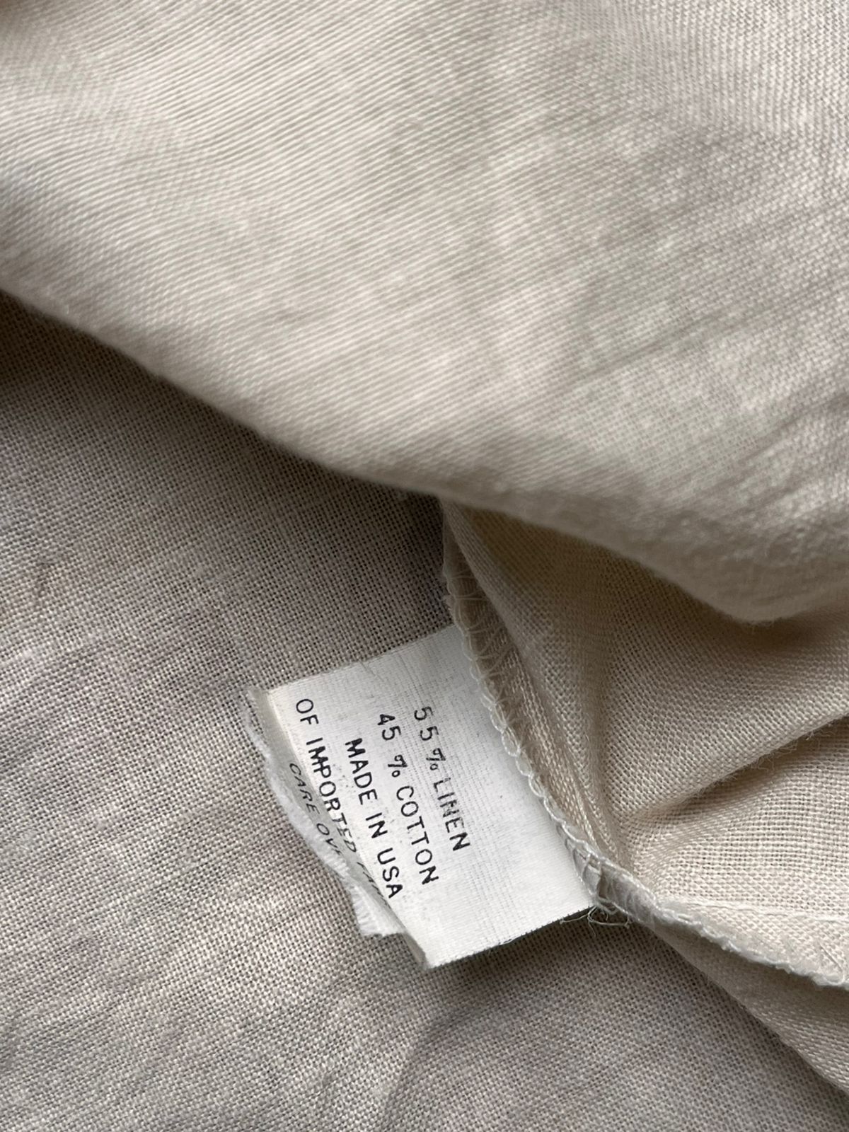 Allen Collins West Hartford Beige Linen Button Up Top  - XL