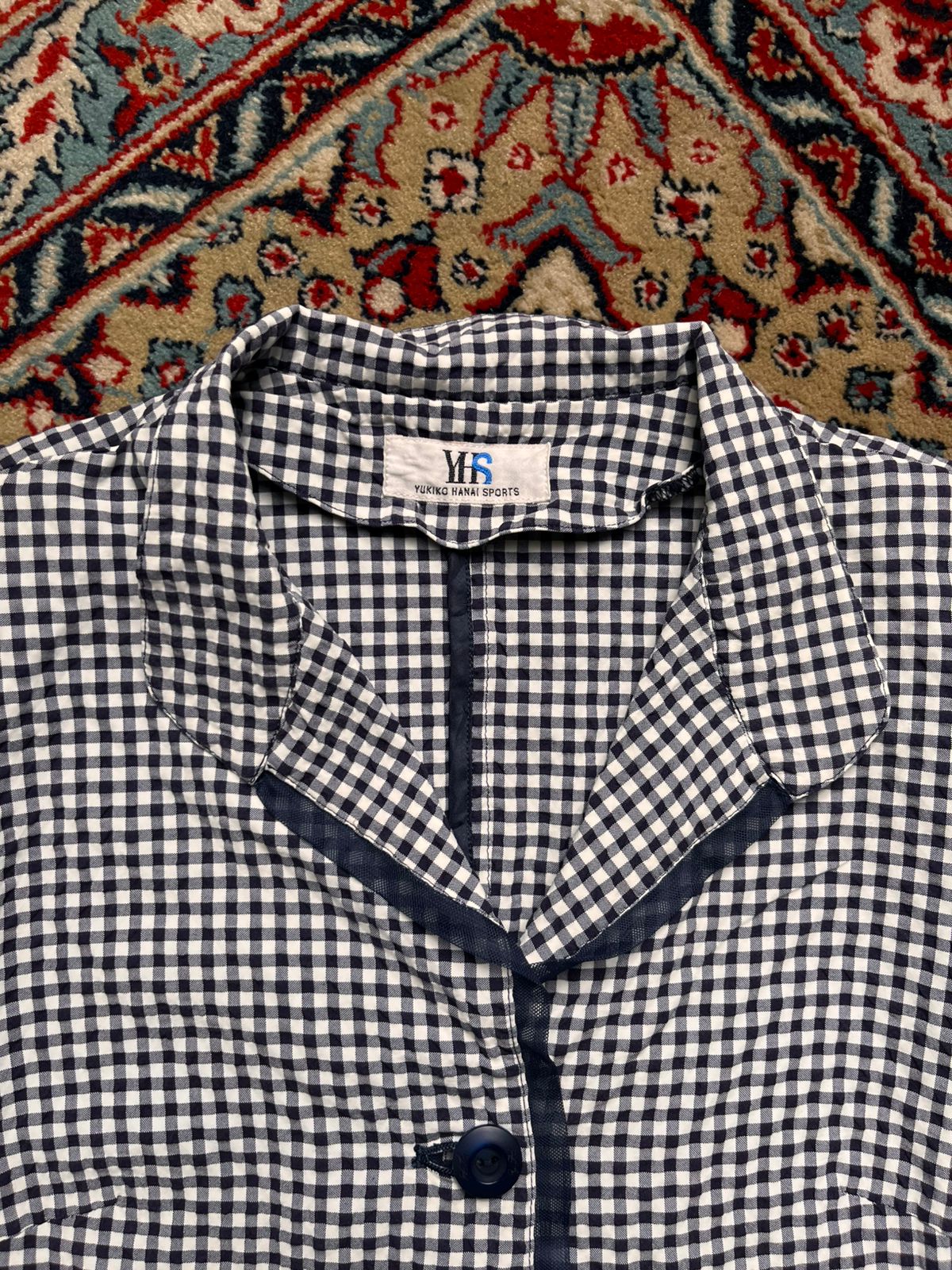 Yukiko Hanai Gingham Seersucker Button Up Shirt - L