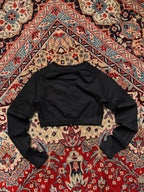 Seamless Mesh Long Sleeve Workout Crop Top - XS