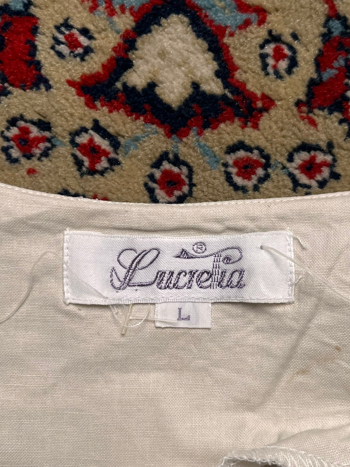 Lucretia Floral Embroidered Puff Cotton Blouse - XL