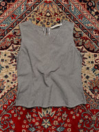 Flavor Chic Black White Gingham Check Sleeveless Top - M