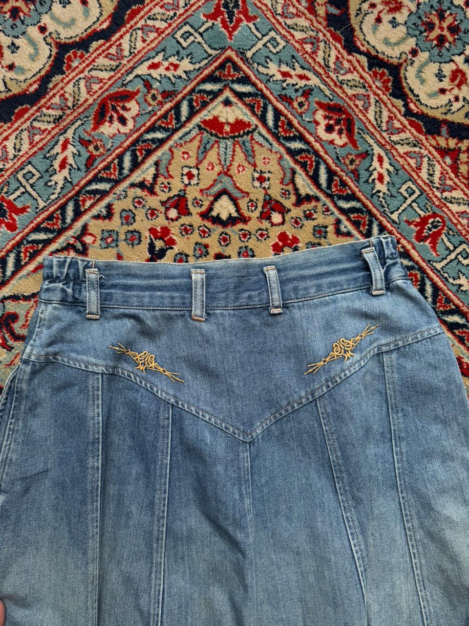 Vintage Denver Club Western Denim Skirt - 26