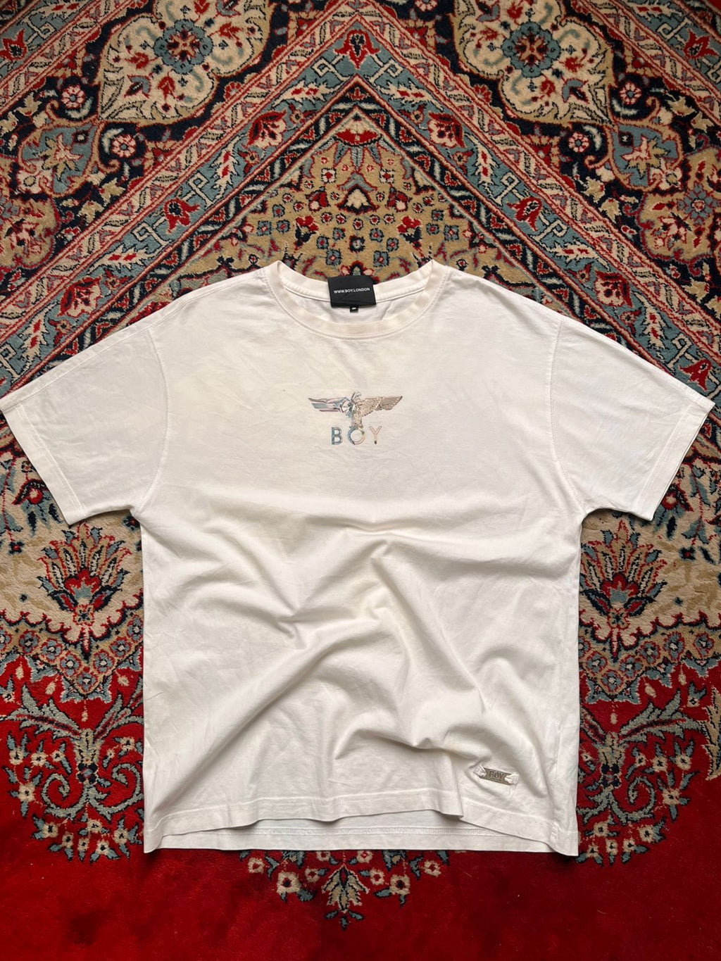 BOY London Eagle Logo White Wing Graphic Print tee - M