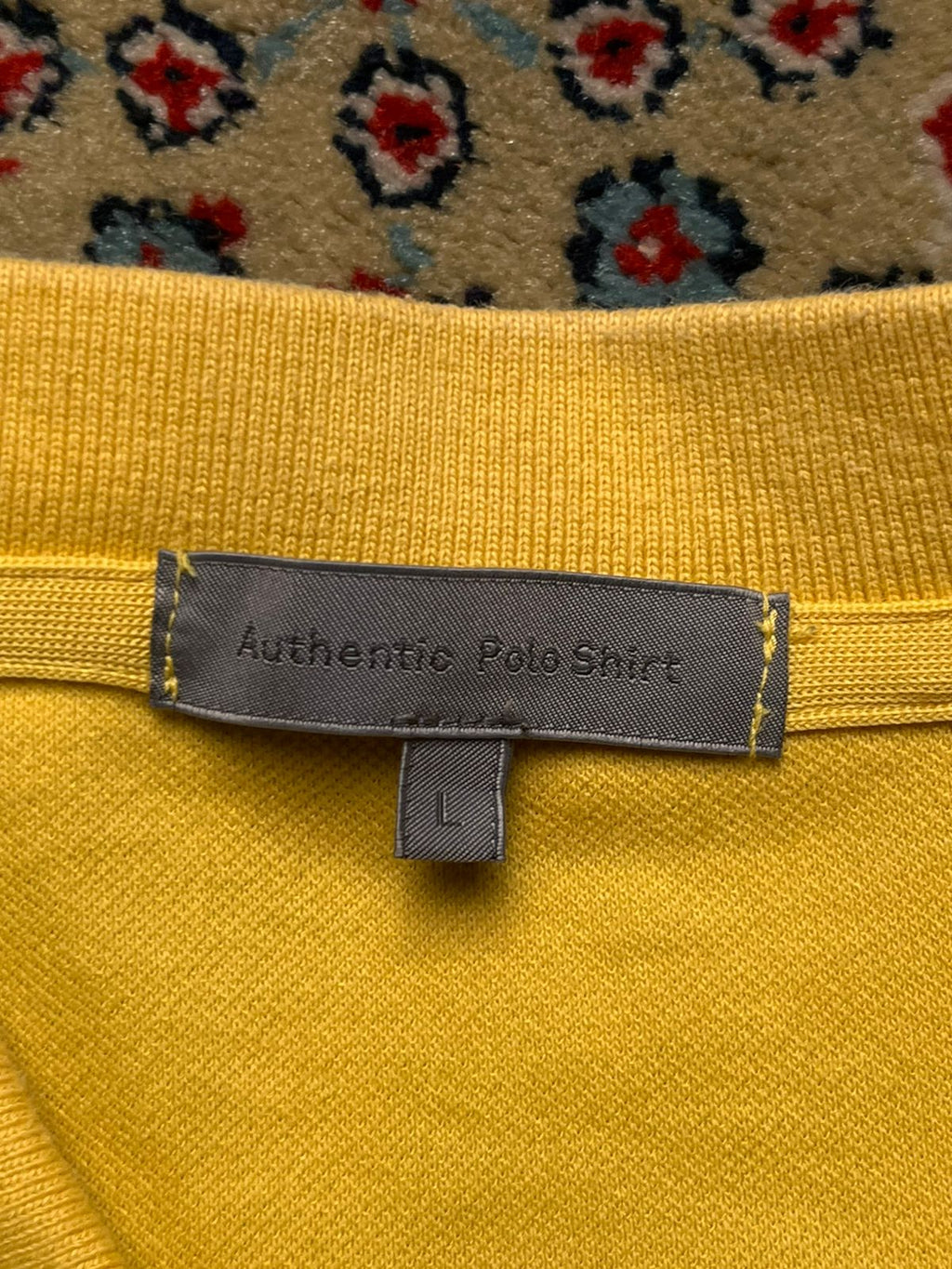Authentic Polo Shirt Mustard Yellow Polo Tee - L