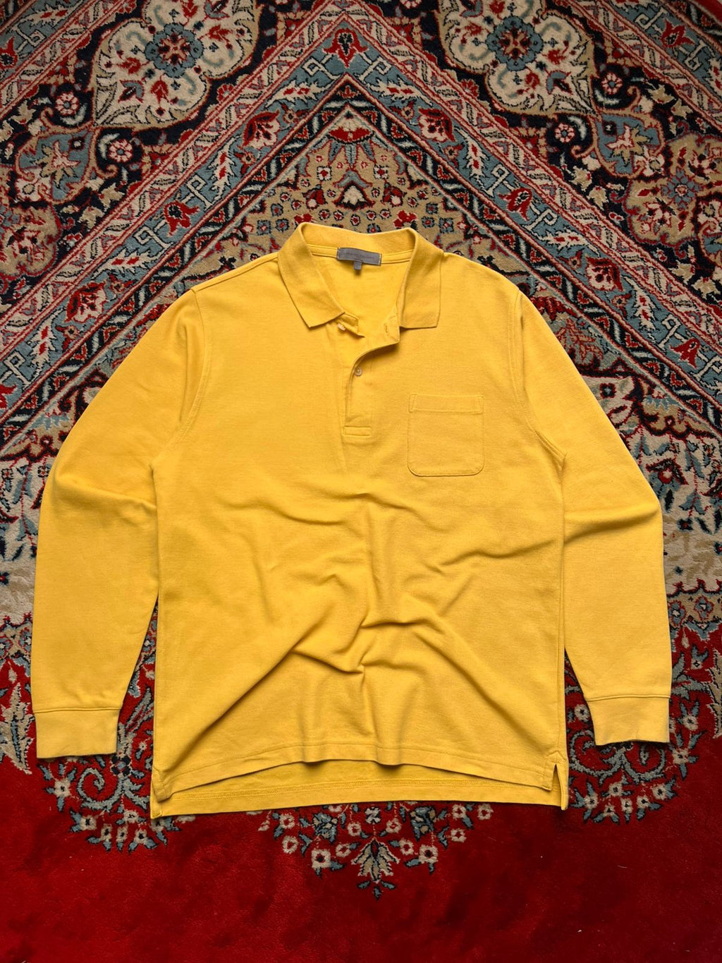 Authentic Polo Shirt Mustard Yellow Polo Tee - L
