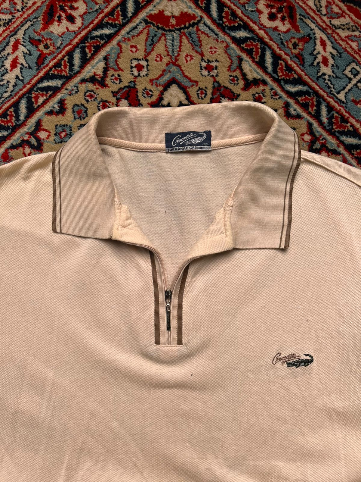 Vintage 90s Original Crocodile International Zip Polo Tee - L