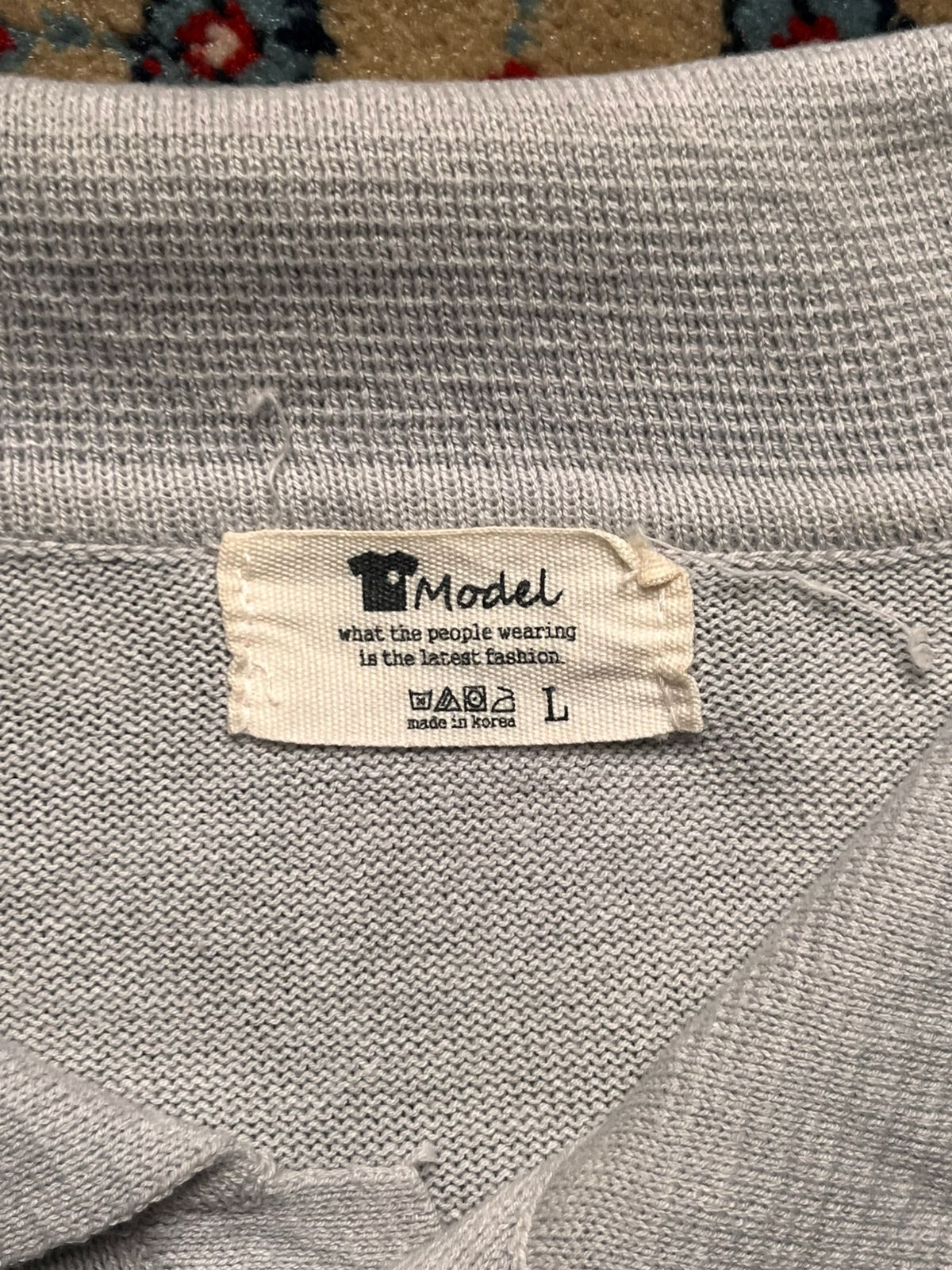 Vintage MODEL Korean Style Knit Polo Tee - L