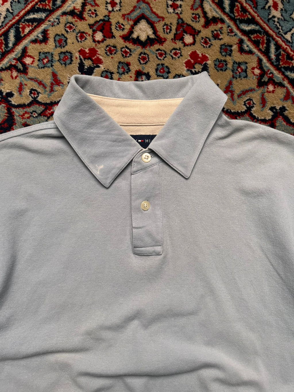 Tommy Hilfiger Stretch Pique Light Blue polo tee - M