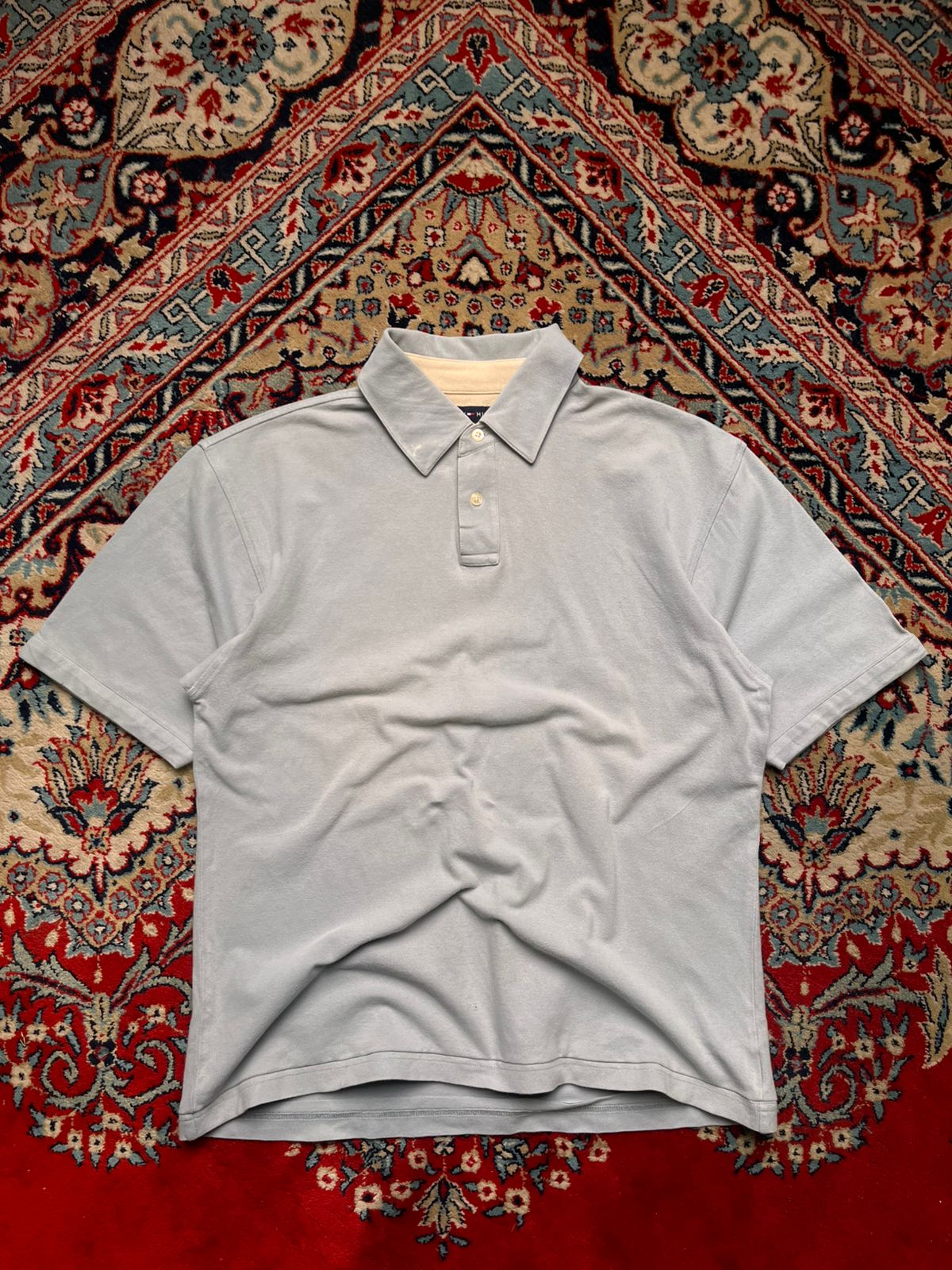 Tommy Hilfiger Stretch Pique Light Blue polo tee - M
