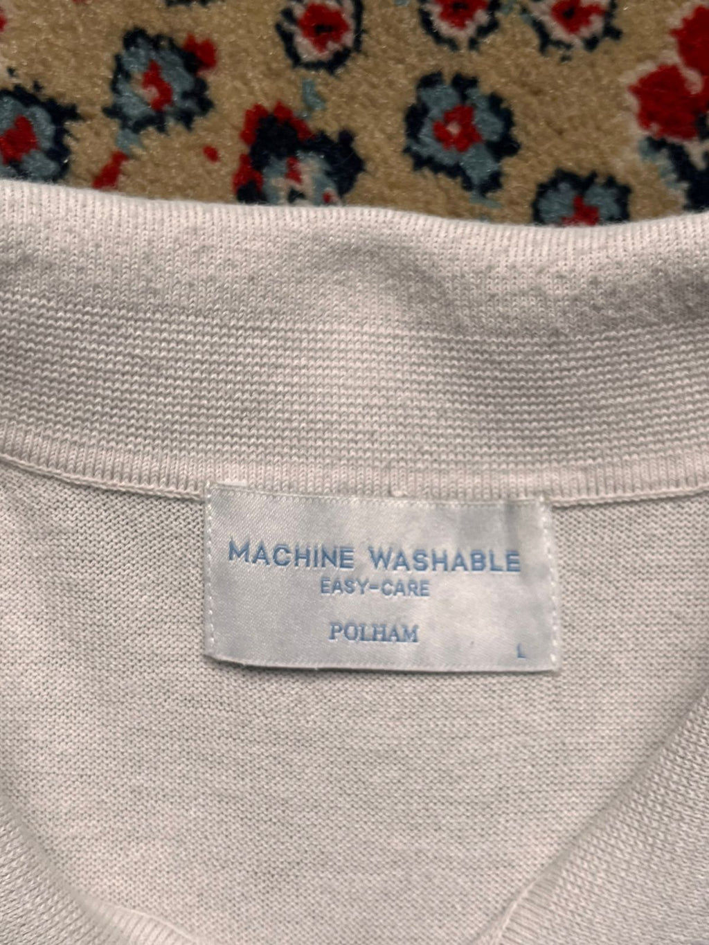Polham Machine Washable Beige Knit polo tee - L
