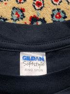 Gildan Softstyle Japanese Art CROPPED OVERSIZED Graphic Black tee - S