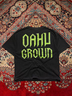 Oahu Grown Clothing CROPPED Graphic Black tee - L